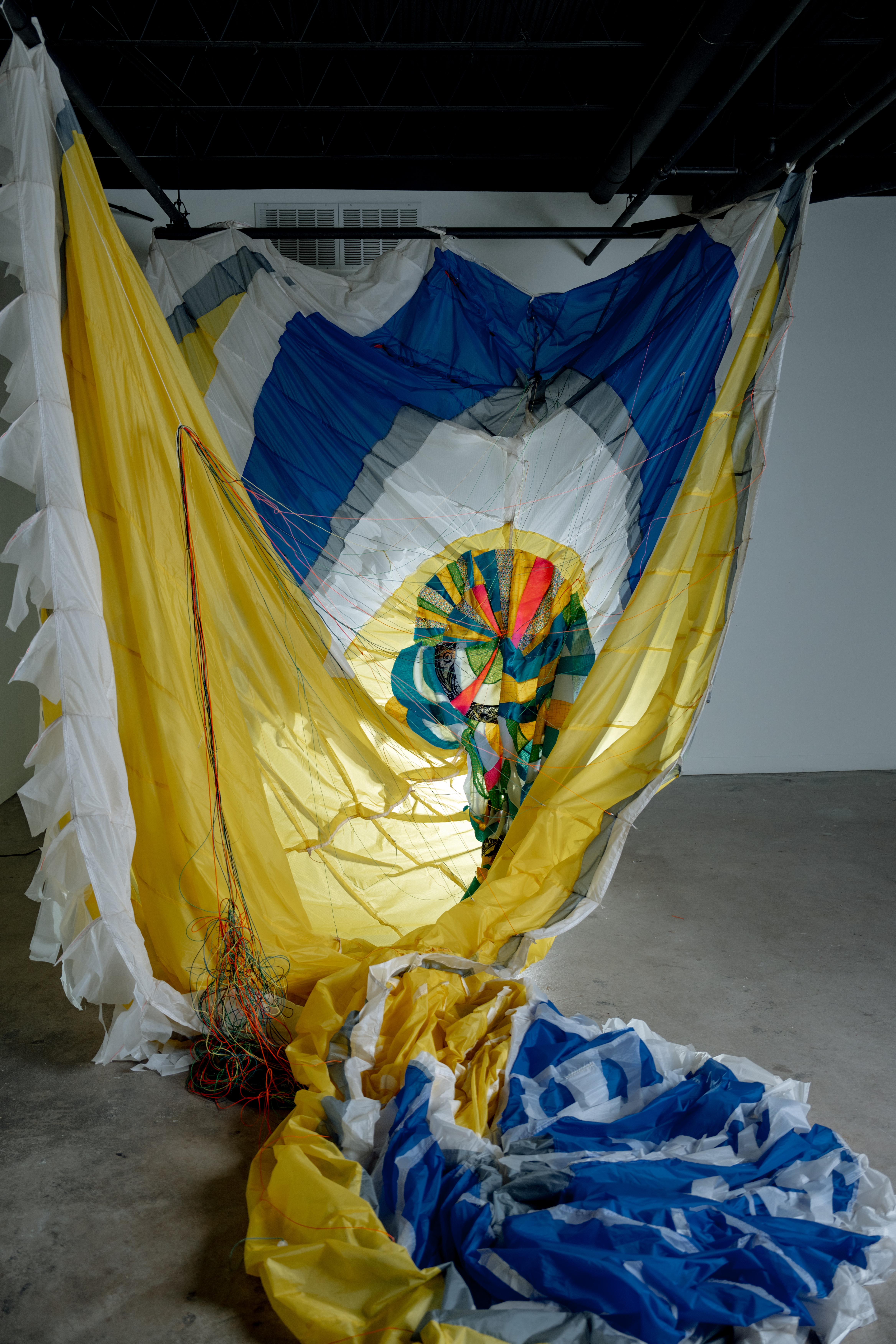 Large Sculpture installation made of quilted peices